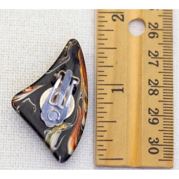 Vintage Abstract Shades Stylish Clip On Earrings - D1 - Picture 2 of 2